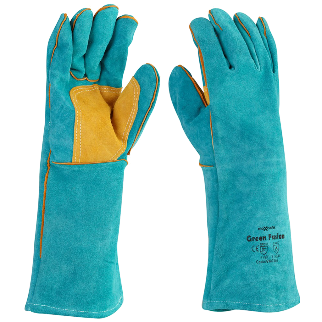 Green Fusion Kevlar Stitched Welding Gloves (Pack 12) Stratex