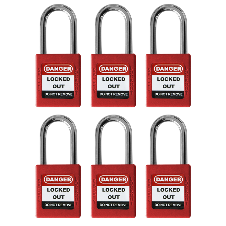 Lockout Safety Padlock (38mm) - Red x 6 | Stratex